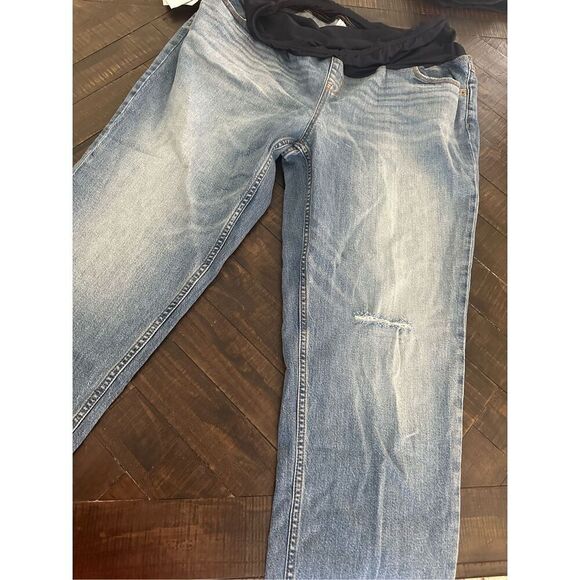 Ingrid and Isabel Straight Leg Cuffed Full Bellyband Maternity Jeans Size 16 - Picture 7 of 7